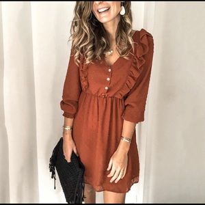 Womens v-neck frilly dress